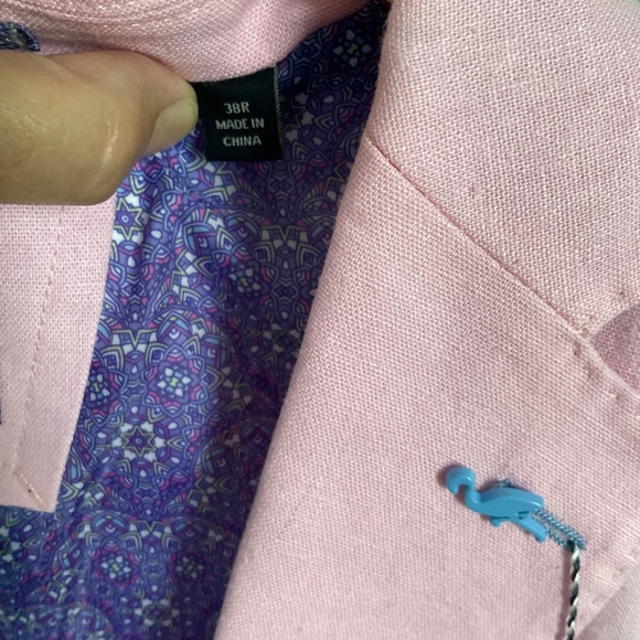 Signature Solid BRIGHT Linen Sport Coat By Tailorbyrd Light Pink - Picture 4 of 7
